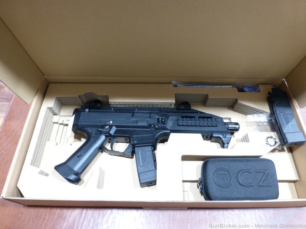 NIB Black CZ Scorpion Evo 3 S1 9mm 7.7" Barrel 20rd Mags 91351 9mm Pistol-img-0