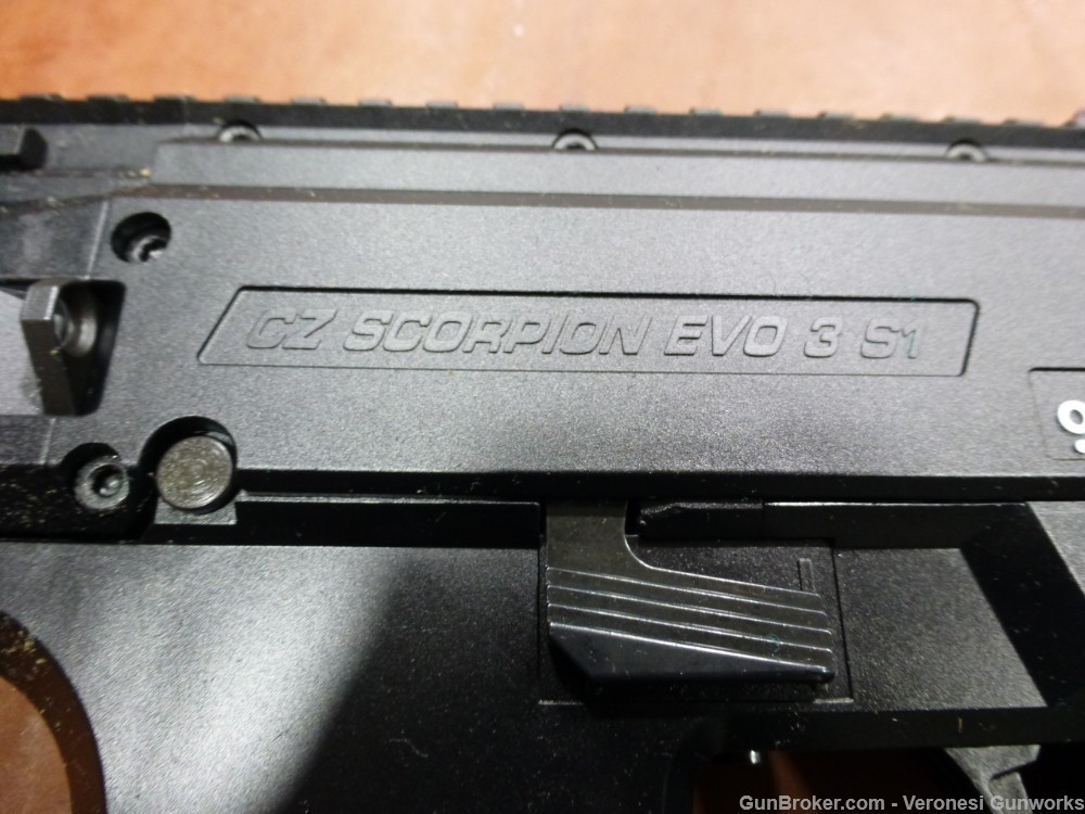 NIB Black CZ Scorpion Evo 3 S1 9mm 7.7" Barrel 20rd Mags 91351 9mm Pistol-img-3