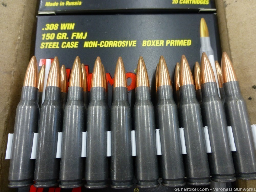 TULA AMMO 308 WIN 150gr FMJ STEEL CASE 500rds 25 20rd Boxes TA308150-img-3