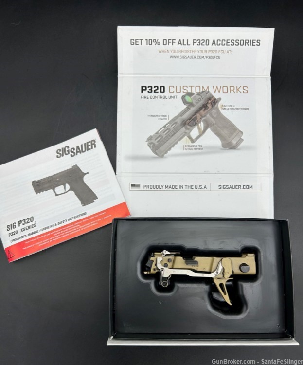 Sig Custom Works P320 FCU Fire Control Unit Flat Skeletonized Trigger Gold-img-0
