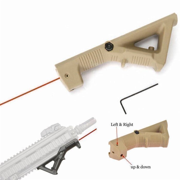 Angled Foregrip Hand Guard Front Grip with Laser FDE Tan Picatinny-img-0