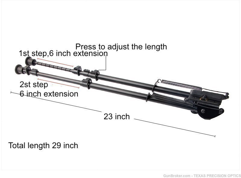Pivot Bipod 15-27Inch Long Hunting Rifle Bipod with Picatinny Rail Adapter-img-5