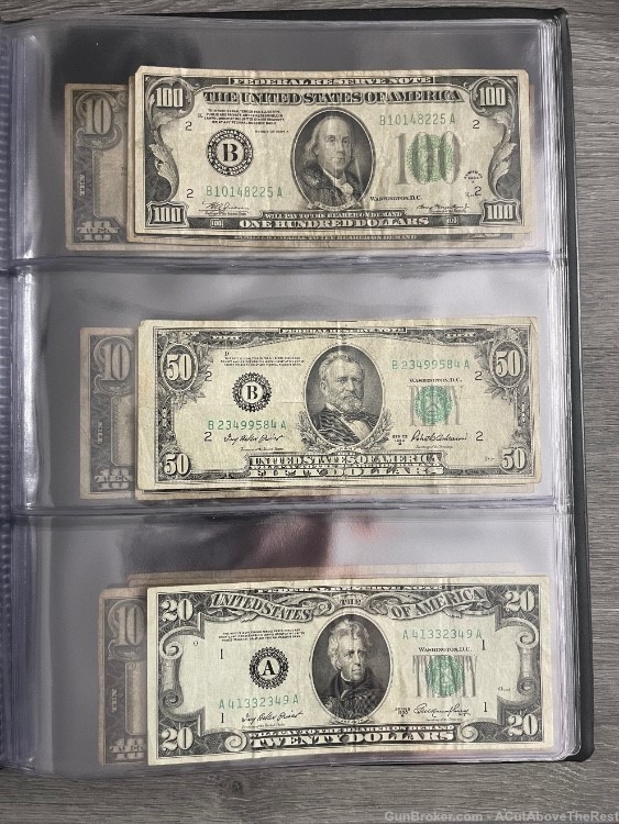 U.S. Paper Currency Collection 30 pieces in Album 1860s-1950s -img-2