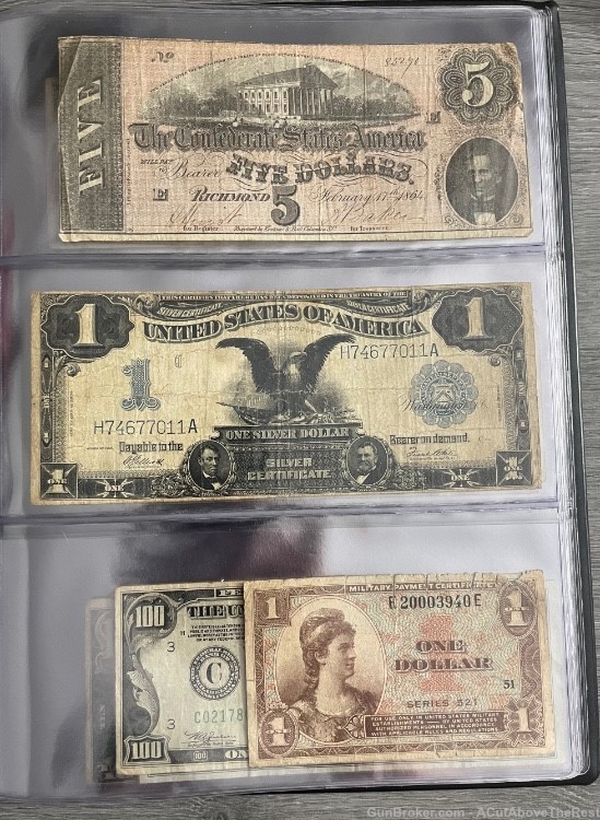 U.S. Paper Currency Collection 30 pieces in Album 1860s-1950s -img-3