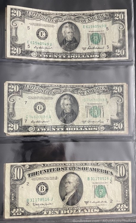 U.S. Paper Currency Collection 30 pieces in Album 1860s-1950s -img-7