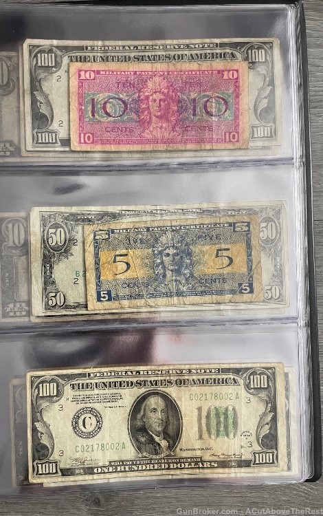 U.S. Paper Currency Collection 30 pieces in Album 1860s-1950s -img-0