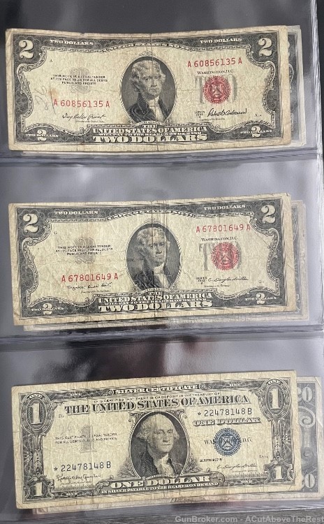 U.S. Paper Currency Collection 30 pieces in Album 1860s-1950s -img-8