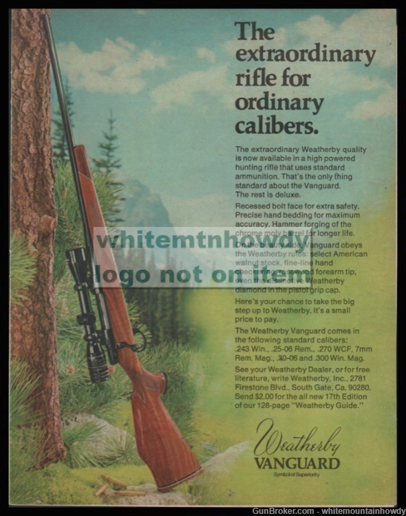 1973 WEATHERBY Vanguard Rifle Vintage PRINT AD-img-0