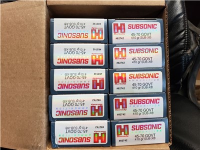 NEW 200 ROUNDS HORNADY SUBSONIC .45-70 GOVT 410 GR SUB-X X 45-70 70 45 SUBX