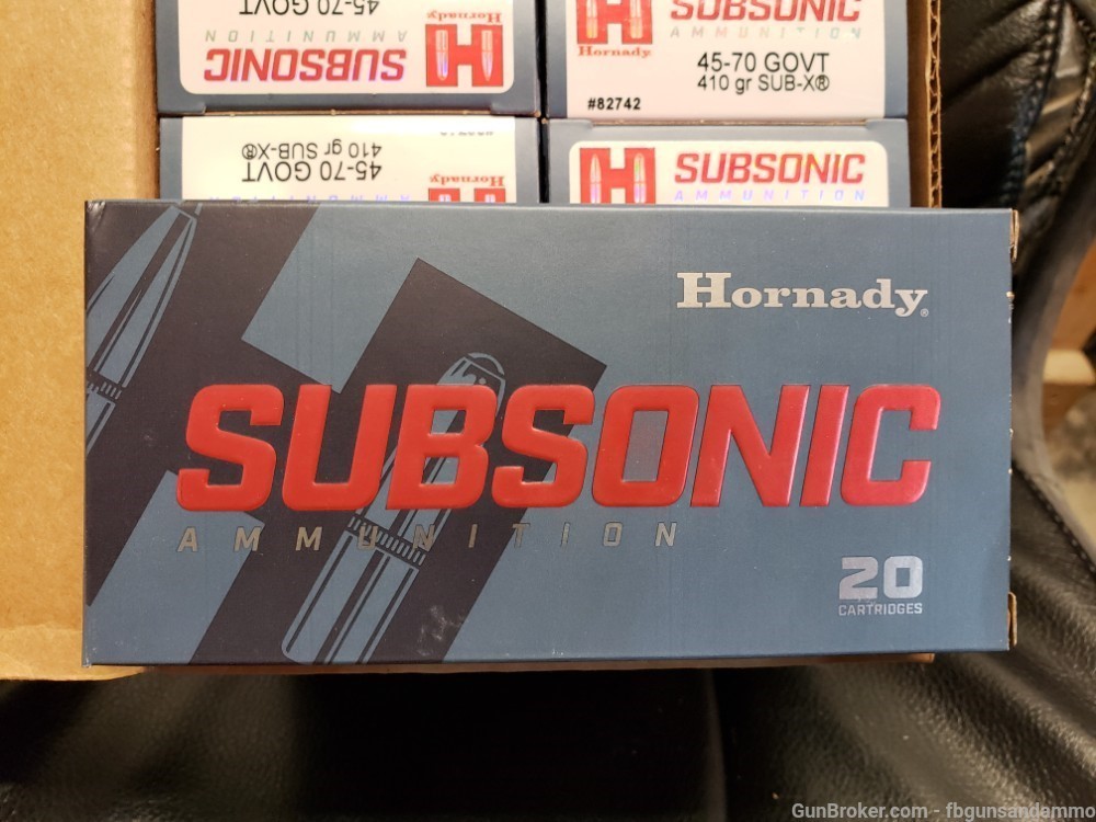 NEW 200 ROUNDS HORNADY SUBSONIC .45-70 GOVT 410 GR SUB-X X 45-70 70 45 SUBX-img-3