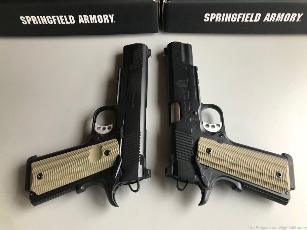 Pair of Springfield 1911 Operator 9 Pistols 9mm Rail consecutive serial #'s-img-6