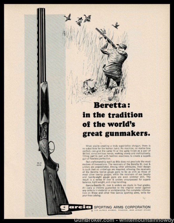 1971 BERETTA BL-4 Over Under Shotgun PRINT AD-img-0