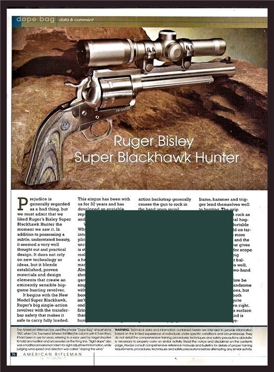 2005 RUGER Bisley Super Blackhawk Hunter Article-img-0