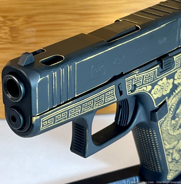 Custom Glock 43X Dragon MOS 9mm Ported Slide Pistol-img-7