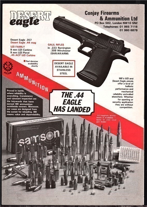 1987 DESERT EAGLE .44 Pistol UK British PRINT AD-img-0