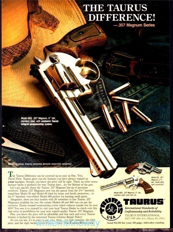1994 TAURUS Model 669 .357 Mag Revolver PRINT AD-img-0