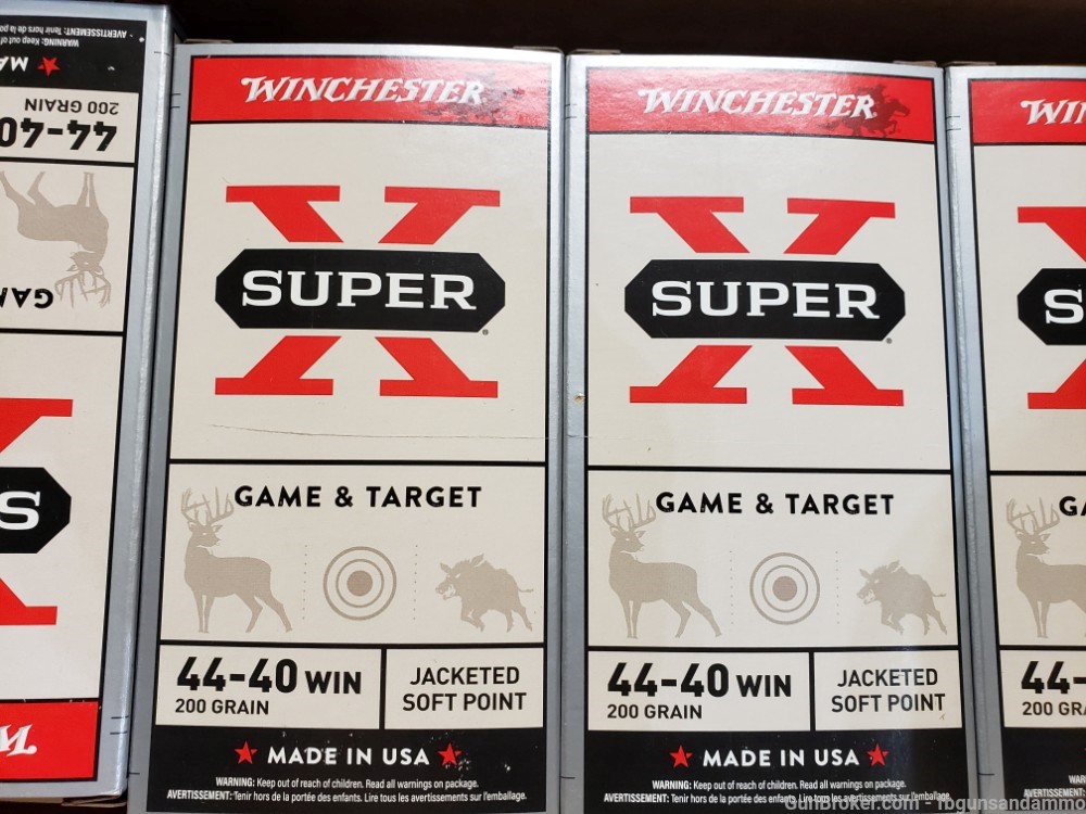 NEW 500 ROUNDS WINCHESTER SUPER X 44-40 WIN 200 GRAIN POWER POINT 44 SP 50-img-2