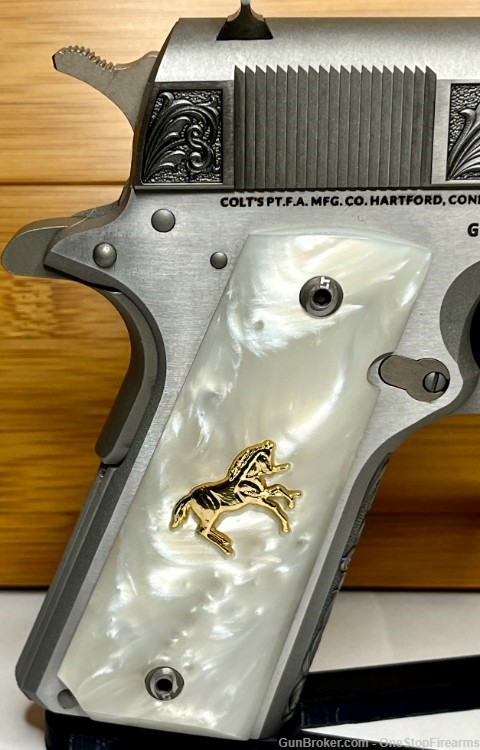 Colt 1911 Custom Deep Engraved Regal by Altamont .38 Super Pistol-img-6