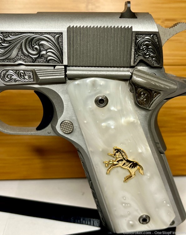 Colt 1911 Custom Deep Engraved Regal by Altamont .38 Super Pistol-img-2