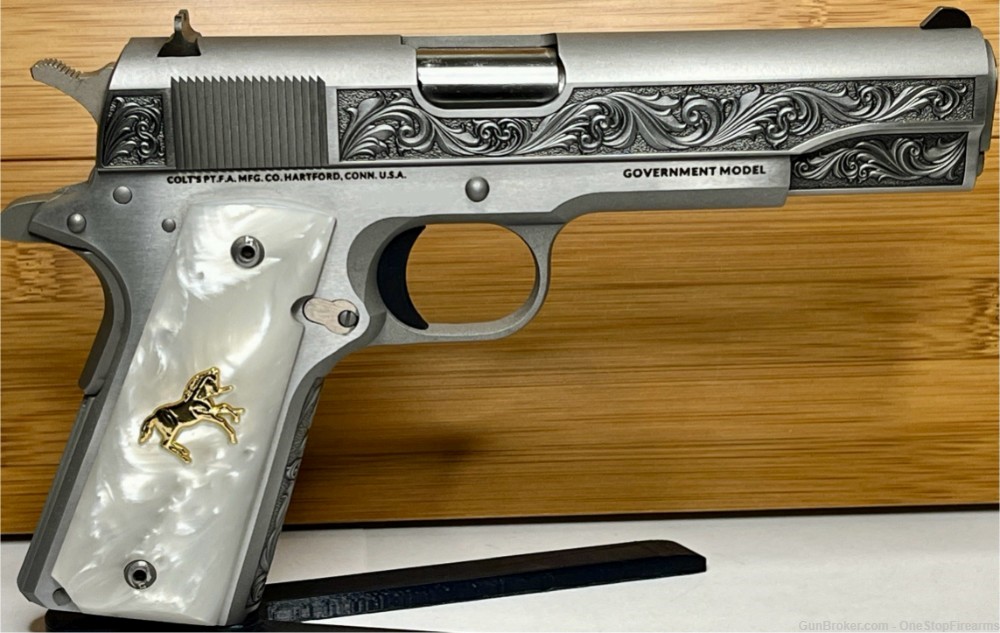 Colt 1911 Custom Deep Engraved Regal by Altamont .38 Super Pistol-img-5