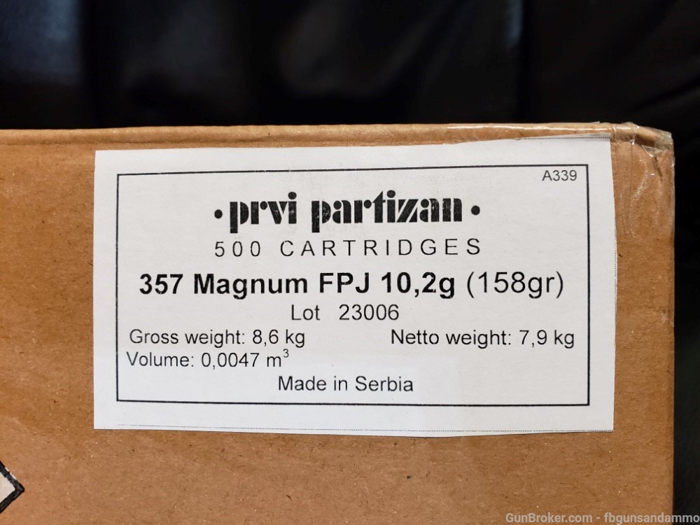 IN STOCK! 500 ROUNDS PPU PRVI 357 MAGNUM 158 FPJ 158FPJ 158GR 38 MAG .357-img-0