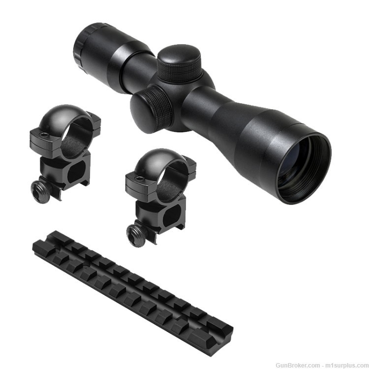 Compact 4x30 Scope + Rings + Picatinny Rail Mount for Ruger 10/22 .22 Rifle-img-0