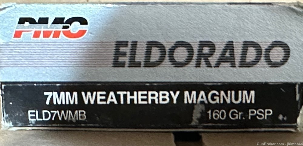 80 rounds of PMC ELDORADO 7mm Wby Mag 160 grain PSP ammo-img-0
