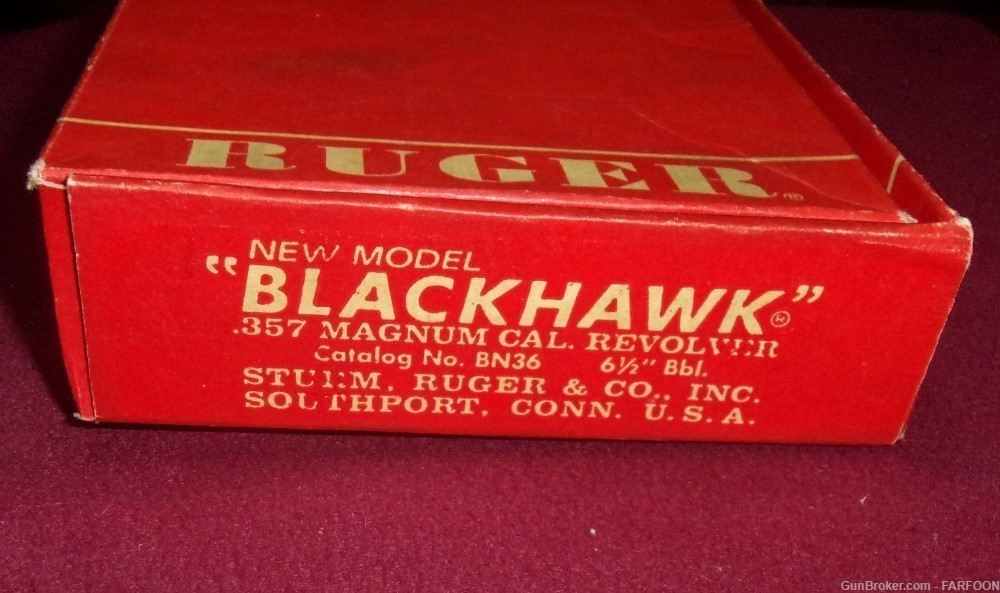 VINTAGE FACTORY 1973 NEW MODEL RUGER BLACKHAWK BOX-img-2