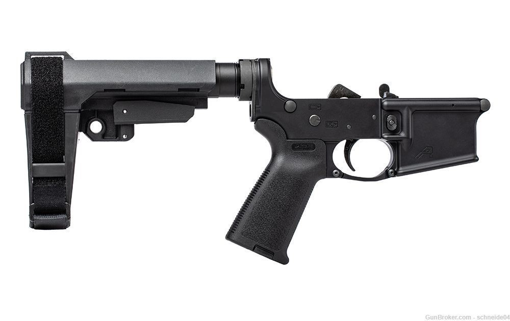 Aero Precision AR15 Pistol Complete Lower Receiver w/ MOE Grip & SBA3-img-0