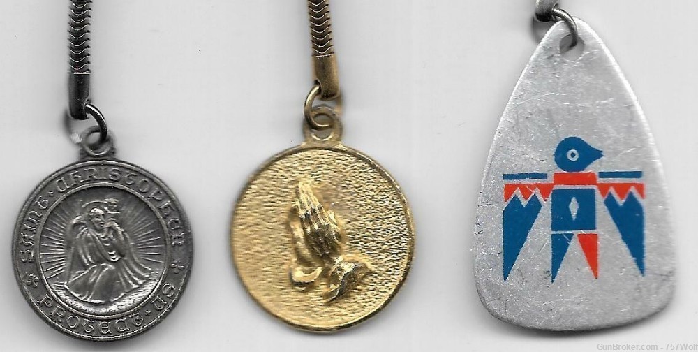 Vietnam War Trio "From Bishop Choi" St. Christopher Medal, Zuni Pendant-img-1