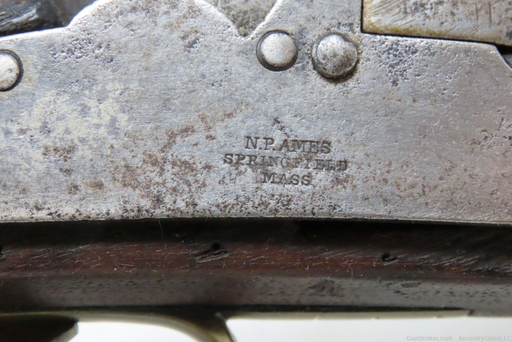“U.S.N.” SCARCE Antique N.P. AMES U.S. NAVY M1842 BOXLOCK Percussion Pistol-img-5
