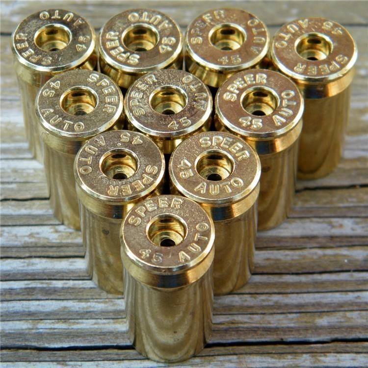 500 pc Speer 45 Auto ACP Brass Clean Decapped SPP-img-0