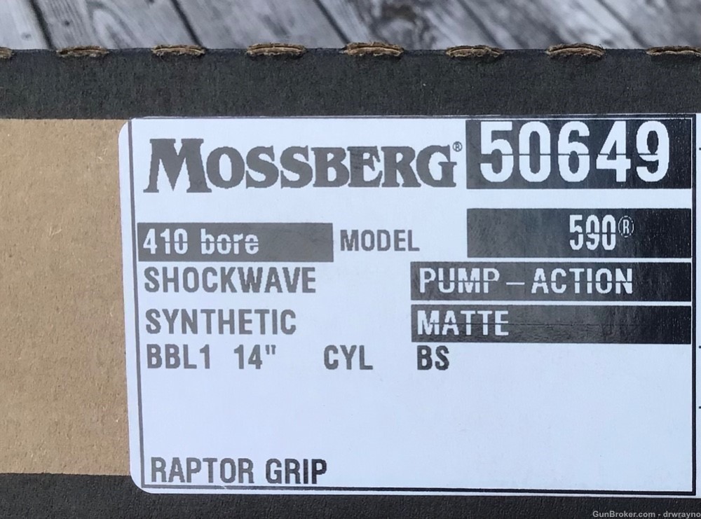 Mossberg 590 Shockwave Pump 410 with 14” Barrel and Raptor Grip-img-1