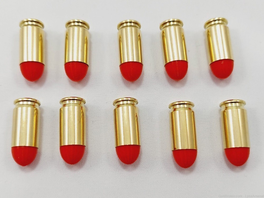 9mm Makarov Brass Snap caps / Dummy Training Rounds - Set of 10 - Red-img-4