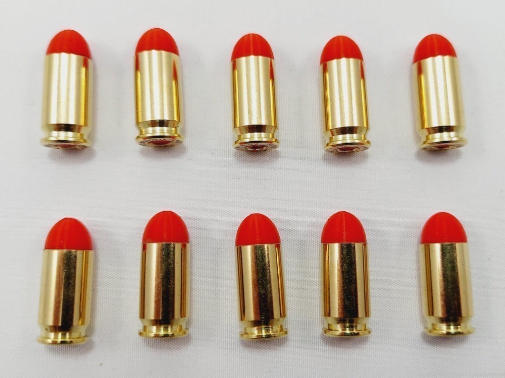 9mm Makarov Brass Snap caps / Dummy Training Rounds - Set of 10 - Red-img-2