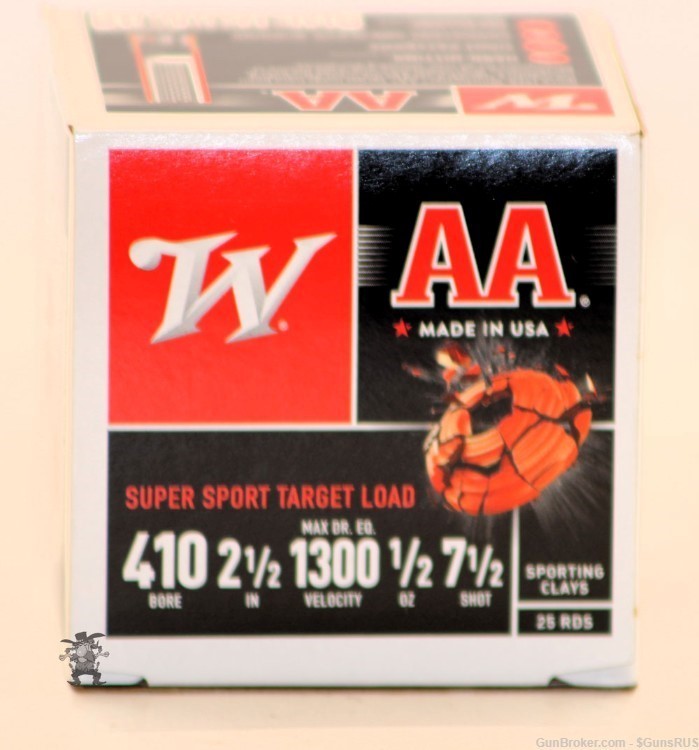 410 WINCHESTER AA Super Sport Sporting CLAY, BIRD, SQUIRREL 2½" No.7.5 -img-1