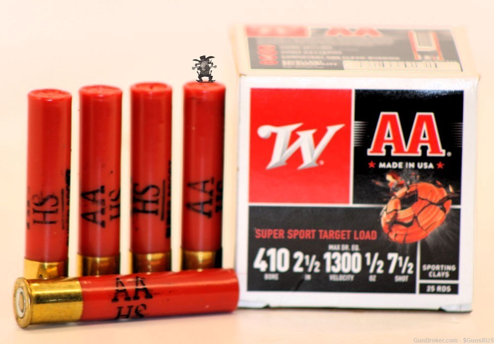 410 WINCHESTER AA Super Sport Sporting CLAY, BIRD, SQUIRREL 2½" No.7.5 -img-0