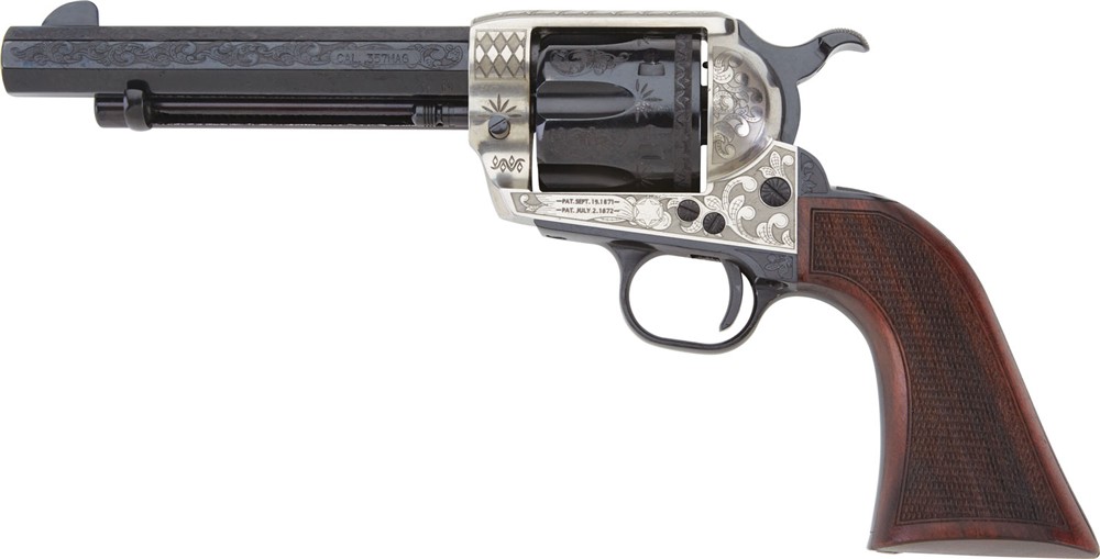 Pietta 1873 GW2 Deluxe Alchimista III 45 Colt (LC) Revolver 5.50 Blued Engr-img-0