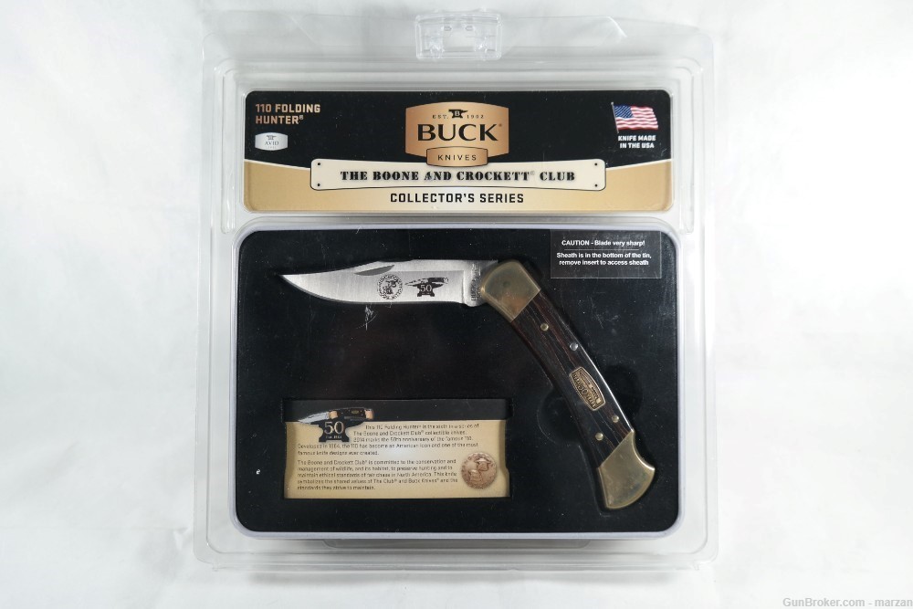 Buck Knives 110 Folding Hunter Knife The Boone and Crockett Club-img-0