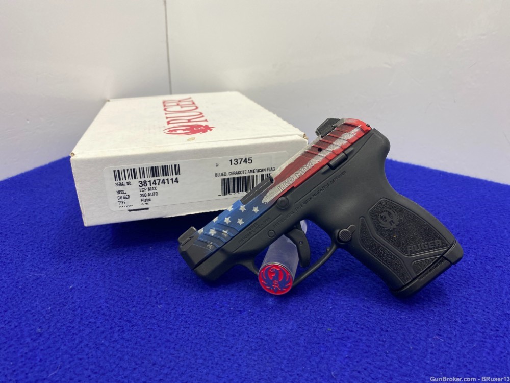2023 Ruger LCP Max .380 2.80" *HEAD TURNING AMERICAN FLAG CERAKOTE FINISH*-img-3