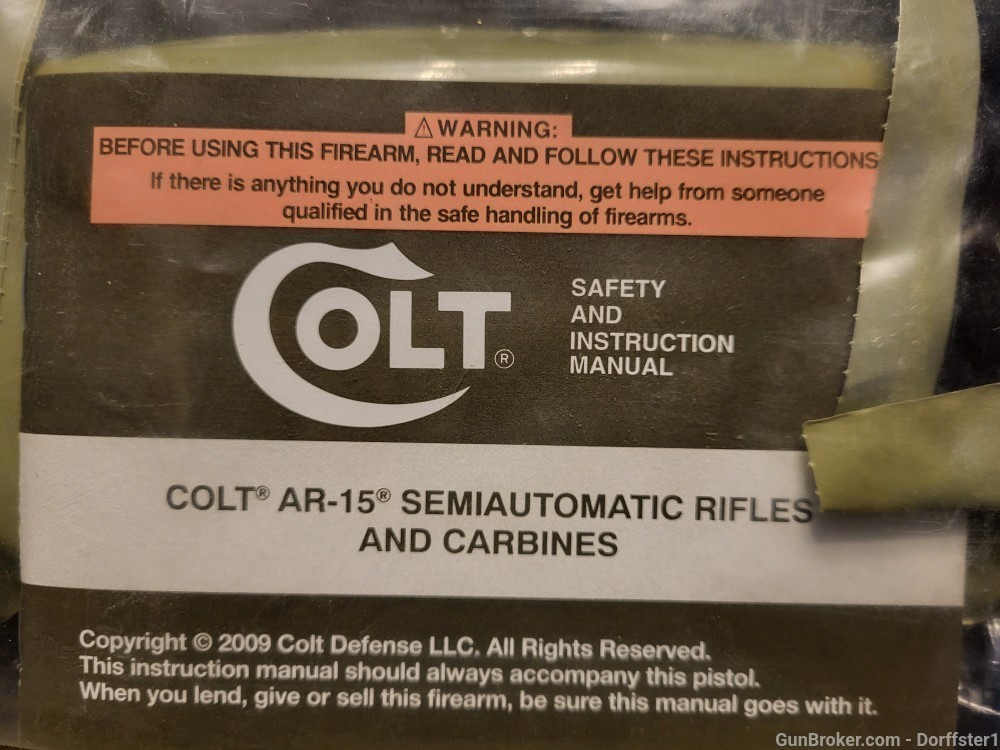 Colt AR-15 Owners Manual Sealed Package w 30 rd mag, manual, lock, papers-img-1
