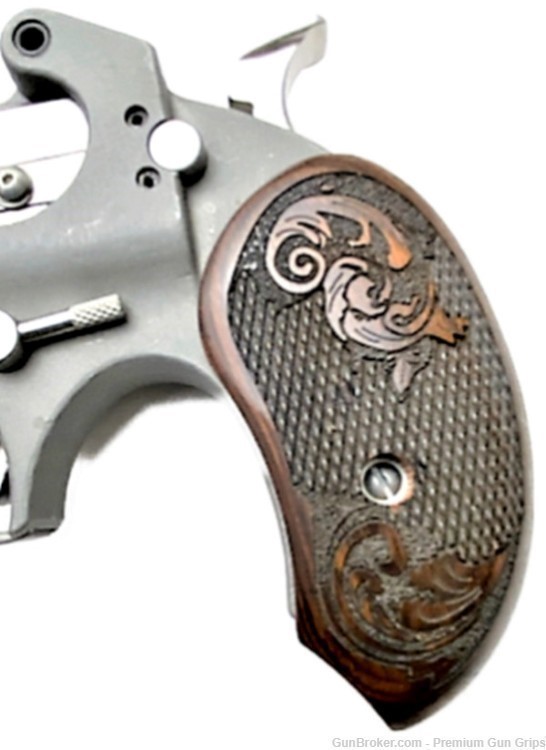 fits Bond Arms Derringers Grips Rosewood Grips XL Gentleman Scroll Model-img-1