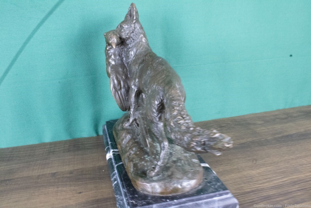 Emile Truffot Poacher Fox & Pheasant Bronze Statue-img-4