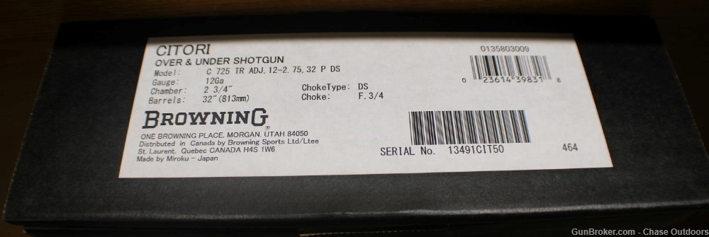 Browning Citori 725 Trap Adjustable 32" 12GA-img-0