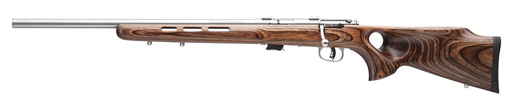 Savage Mark II BTV 22 LR Rifle 21 5+1 Stainless Brown -img-1