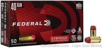 Federal Syntech Action Pistol .40 S&W Ammo 205 Grain Total Synthetic Jacket-img-0