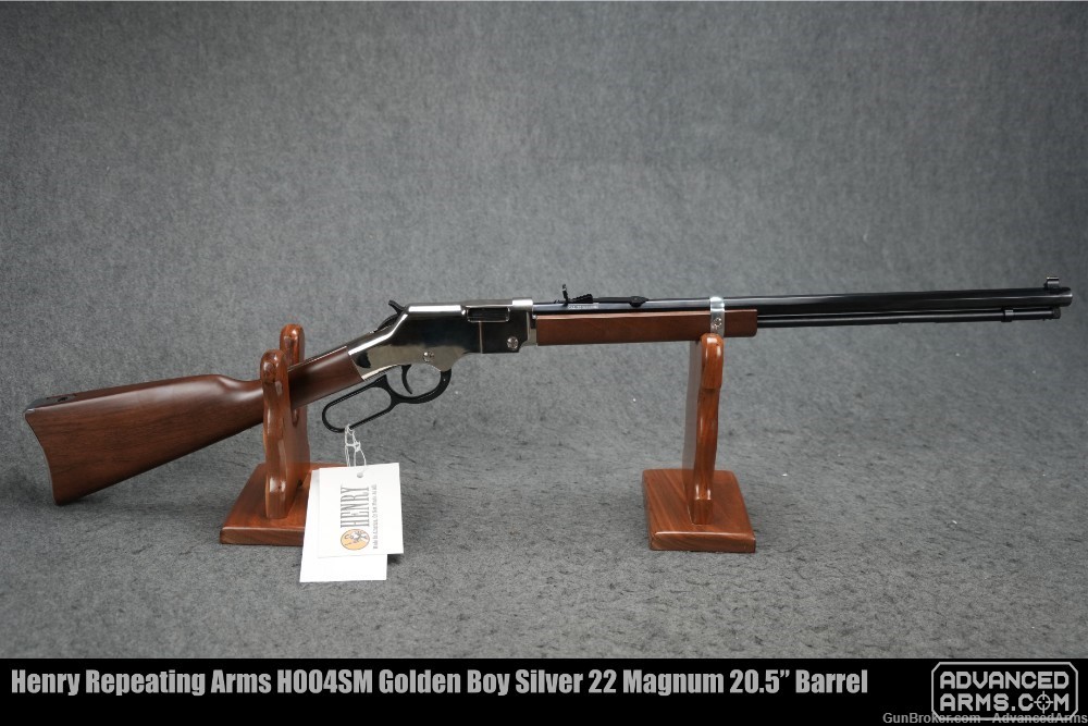 Henry Repeating Arms H004SM Golden Boy Silver 22 Magnum 20.5” Barrel-img-0