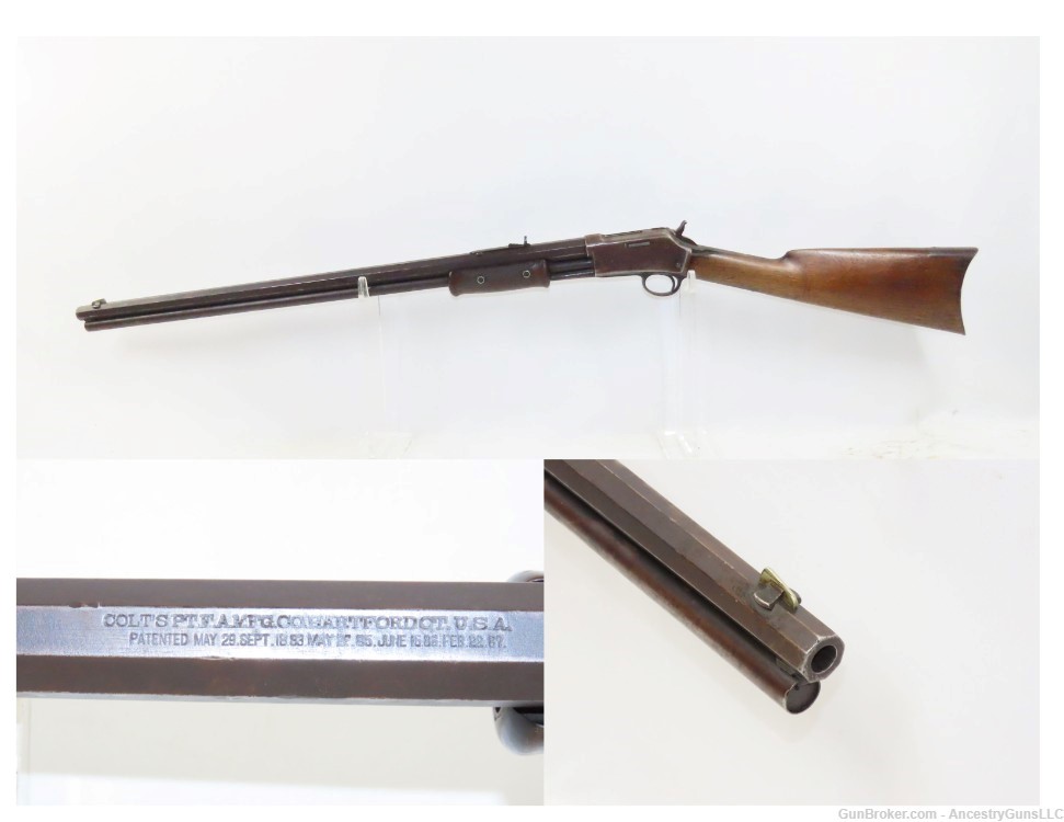 1894 Antique COLT LIGHTNING Slide Action .38-40 Rifle Octagonal Barrel PUMP-img-0