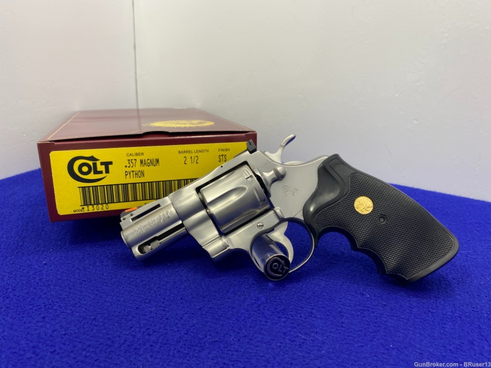 1990 Colt Python 357 mag Stainless *HIGHLY COVETED SNUB NOSE PYTHON*-img-0