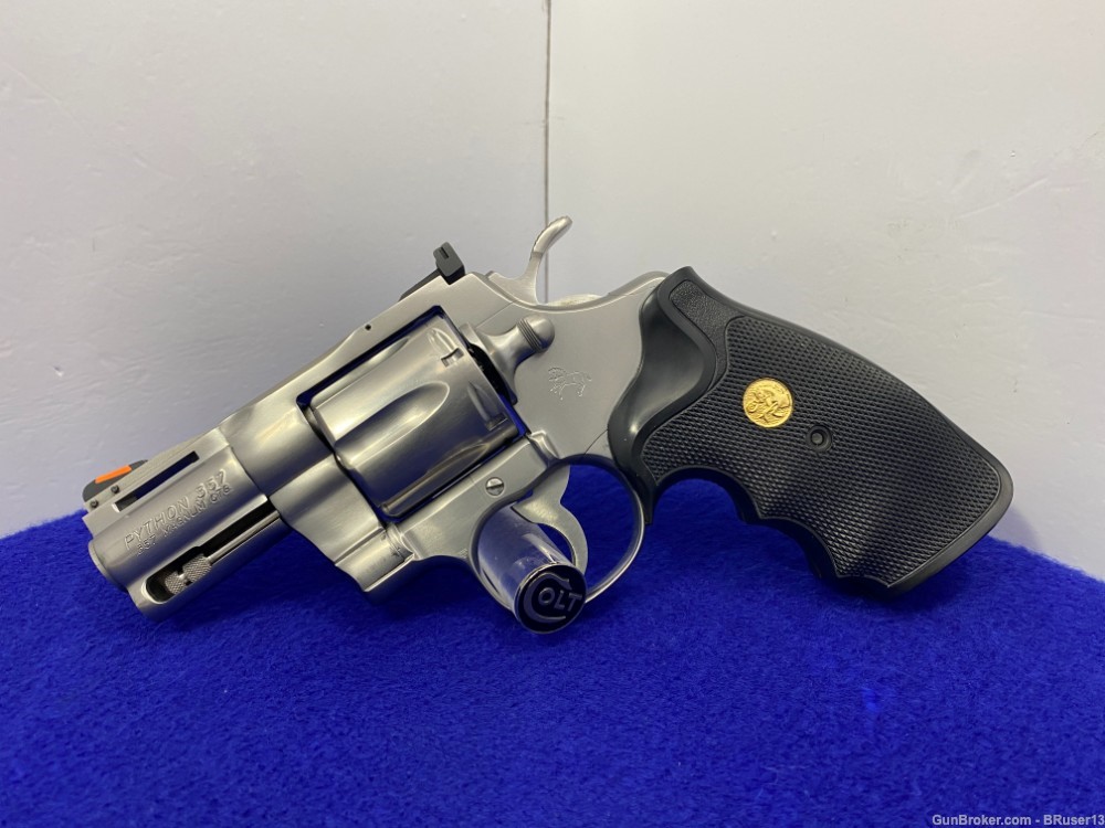 1990 Colt Python 357 mag Stainless *HIGHLY COVETED SNUB NOSE PYTHON*-img-3